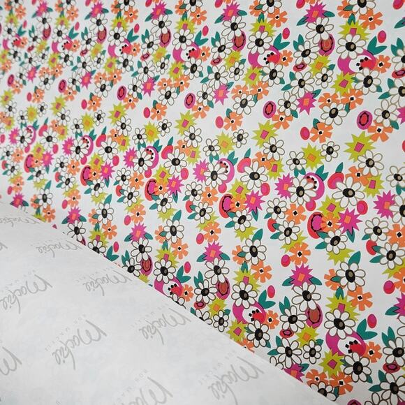 VTG Bob Mackie Bright MCM Floral Gift Wrap Paper - 25 Sheets, 20x26 - Picture 10 of 12